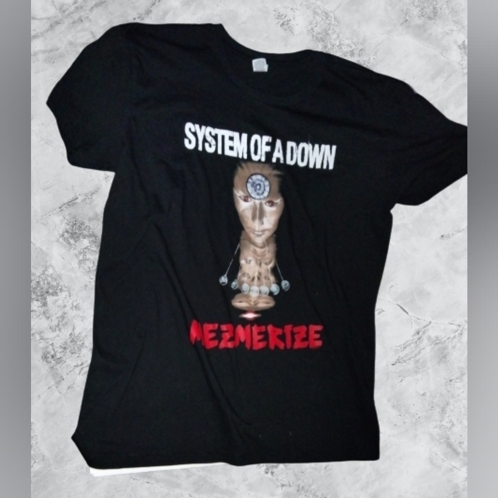 System Of A Down Mezmerize Black Graphic Short Sleeve Band T-Shirt Size XL